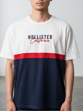 Hollister Shirt Mens M Medium Red White Blue Must Have Collection Y2K Vintage